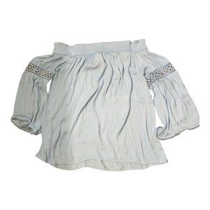 Blue cold shoulder top, Jennifer Lopez brand size medium.